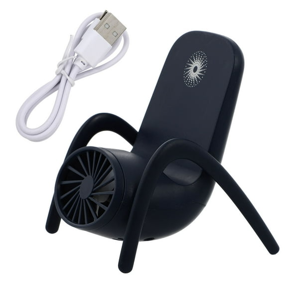 FONDOTIN 1Pc Portable Blue Plastic Mobile Phone Holder Fan With Three Speed Wind Adjustment For Indoor And Outdoor Use 11.8X7.9X3.3in