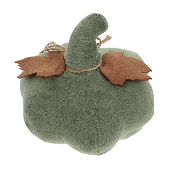 FONDOTIN 1Pc Pumpkin Crafts for Harvest Festival in Gray Green Cloth with 5.89X5.89X5.50in