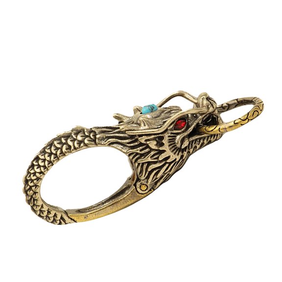 FONDOTIN Retro Waist Hanging Keychain Brass 1 Pc 2.7X0.9X0.6In