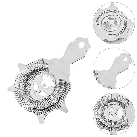 FONDOTIN 1Pc Compact Stainless Steel Ice Separator Bartender Strainer for Party and Bar Use