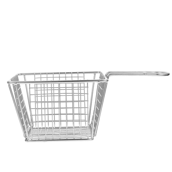 FONDOTIN 1Pc Multipurpose Kitchen Frying Basket Stainless Steel Snack Storage Basket with Protective Handle