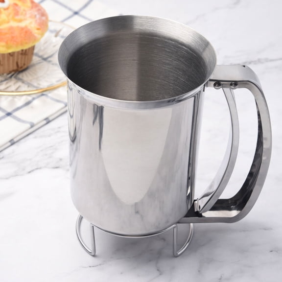 FONDOTIN 1Pc Stainless Steel Pancake Dispenser Batter Separator Home Kitchen Baking Tool Silver