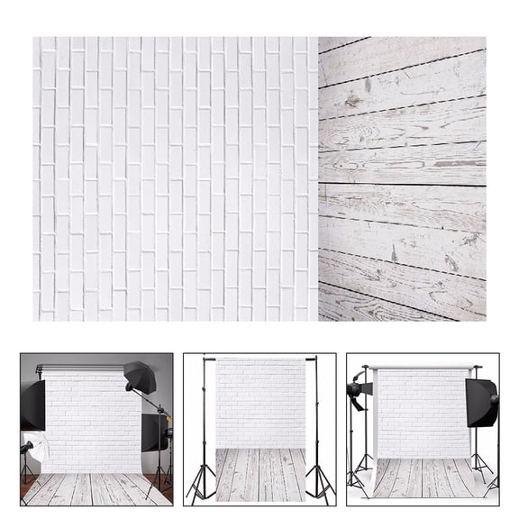 FONDOTIN White Brick Wall Photography Backdrop Cloth, Stylish Fabric Background for Photo Shoots and Home Decor