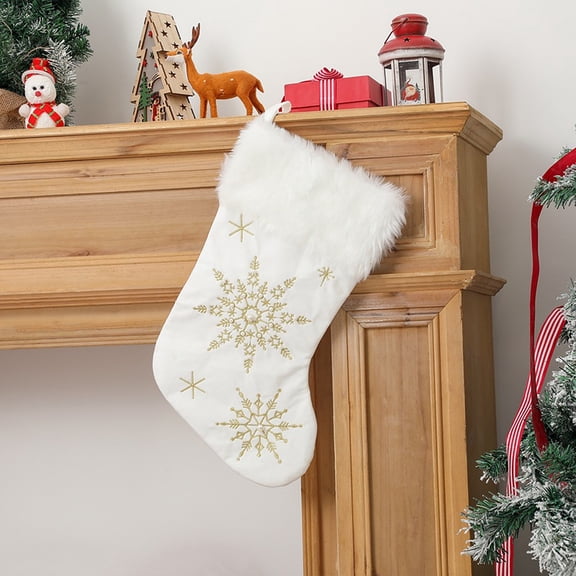 FONDOTIN Soft Fabric Holiday Hanging Stocking Candy Holder, Christmas Decoration for Festive Home and Party Decor
