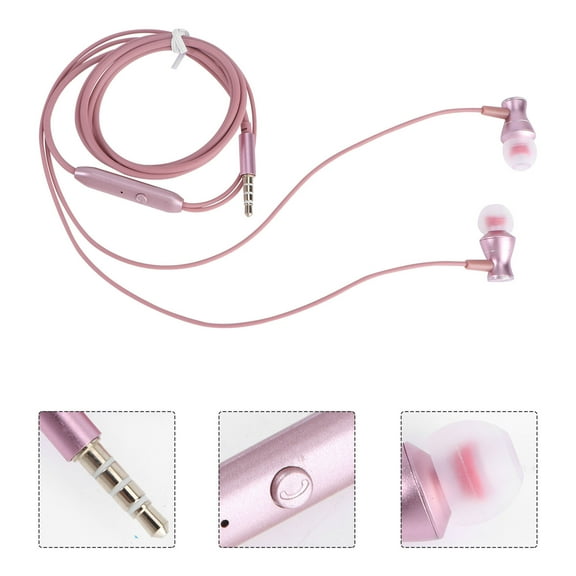 FONDOTIN Earphones with Microphones Rose Gold Plastic 1Set
