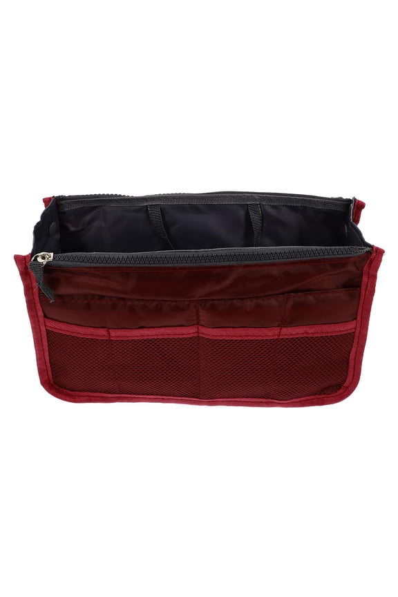 Red Multipurpose Bag Organizer Liner with Multiple Pockets for Travel, Storage, and Efficient Carrying - 1 Piece