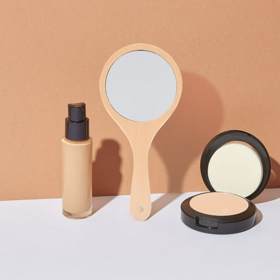 FONDOTIN Makeup Hand Mirror Cosmetic Mirror Synthetic Material 1Pack