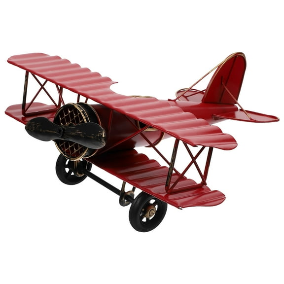 FONDOTIN metal plane figurine Retro Iron Decorative Photo Prop for Friends in Study Room 1Pack