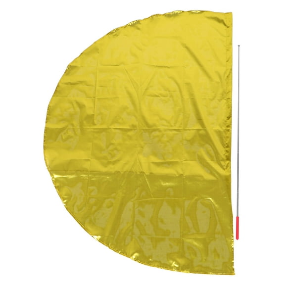 FONDOTIN 1Pcs Semicircle Color Guard Flag for Children Performers in Golden 11.8X35.4X0.04In Cloth Stainless Steel
