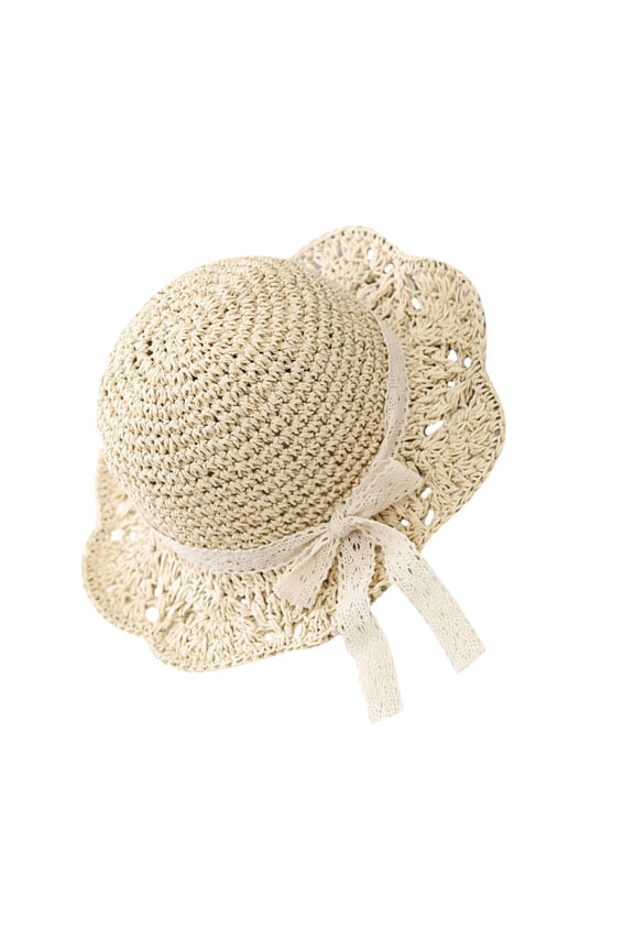 1Pcs Straw Hat For Girls With Sun Protection Wide Brim For Outdoor Summer Activities