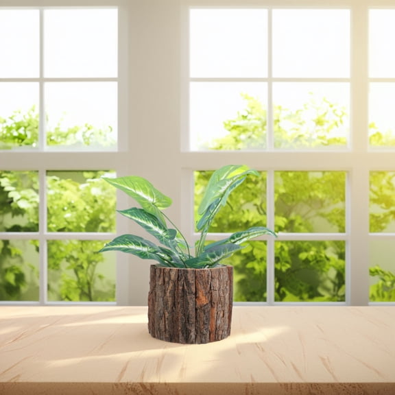 FONDOTIN 1Pcs Tree Trunk Decor 6.7X6.7X5.9in for Indoor Decoration Rustic Design