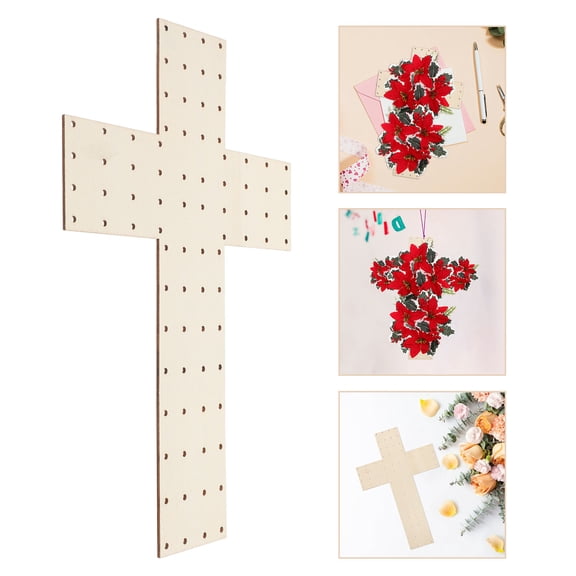 FONDOTIN wreath kits Cross Wreath Frame Wood Wreath Making DIY Enthusiasts Front Door 1Set