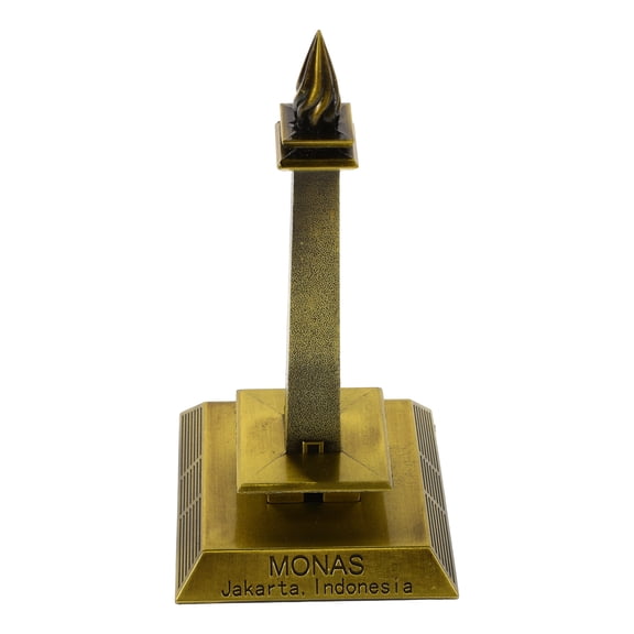 FONDOTIN New York Indonesian Tower Statue Golden Zinc Alloy 1Set Travel Souvenir