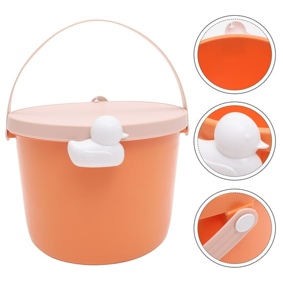 FONDOTIN 1Set Building Blocks Organizer Orange Plastic Storage Containers for Home Use