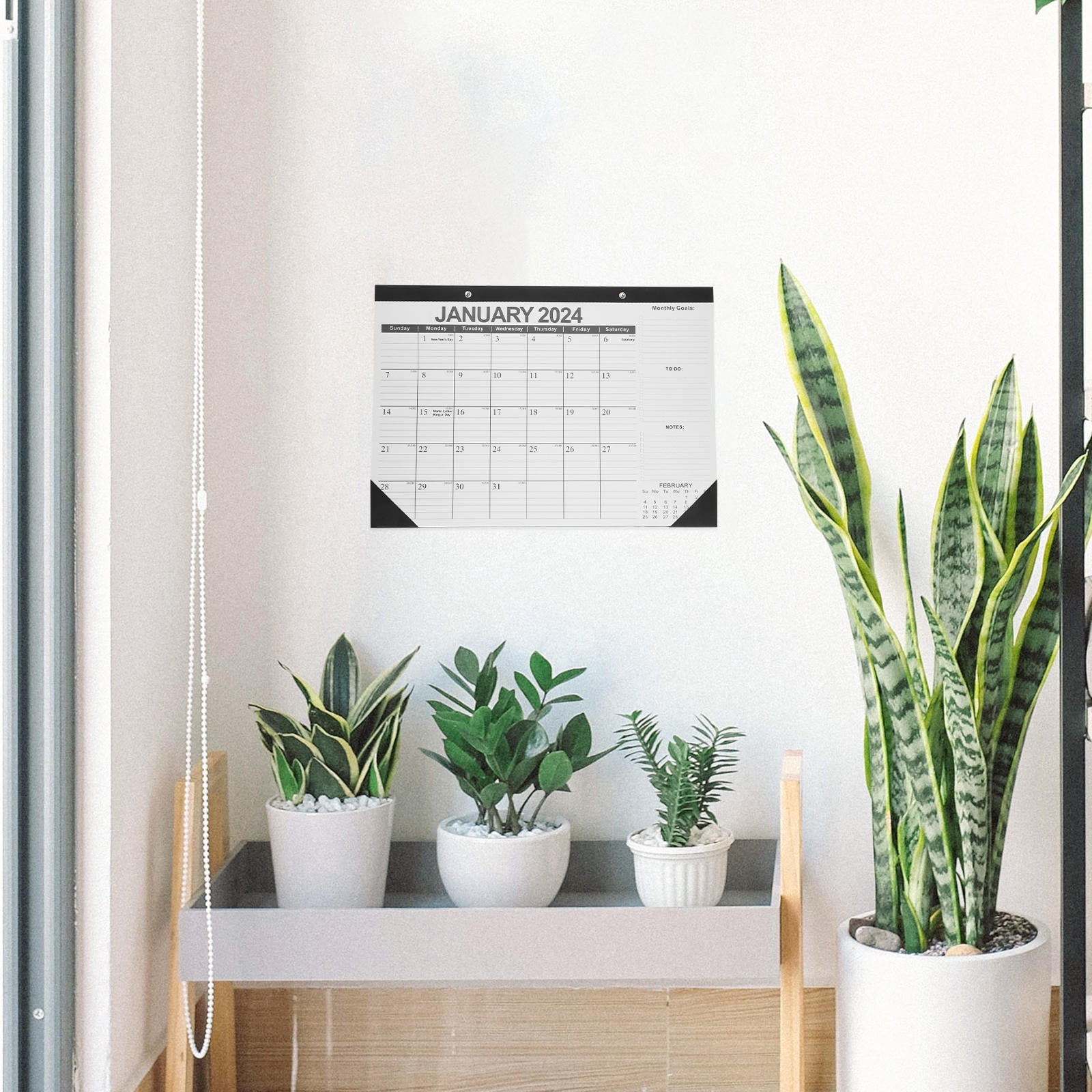 FONDOTIN 1Set English Monthly Calendar Simple Style Multi Color Paper ...