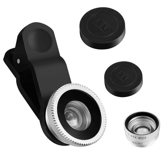 FONDOTIN Mobile Phone Camera Lens Kit Fisheye Lens Silver 1 Set