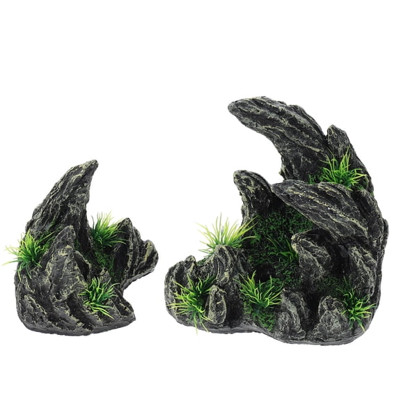 FONDOTIN 1 Set of Decorative Rockery Resin Mountain Craft Assorted Tank Landscaping for Pet Owners