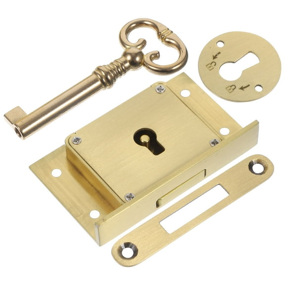 FONDOTIN 1Set Heavy Duty Brass Cabinet Lock for Drawers File Cabinets with Smooth Finish
