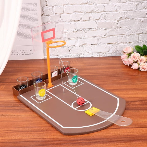 FONDOTIN Table Basketball Desktop Basketball Drinking Toy Bamboo 1 Set