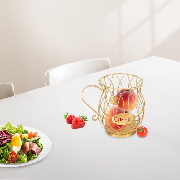 FONDOTIN 1Set Kettle Shaped Iron Snack Storage Basket Fruit for Home and Kitchen