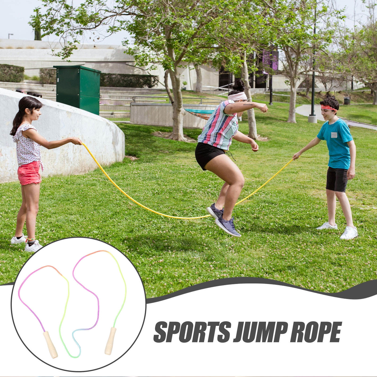 FONDOTIN 1Set Multi-colored Wood Nylon Jump Rope Long Jump Rope for ...