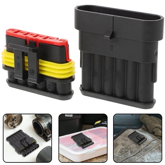 FONDOTIN Electrical Connectors Plugs Assorted Color Rubber 1 Set 1.8x1.7x0.6in