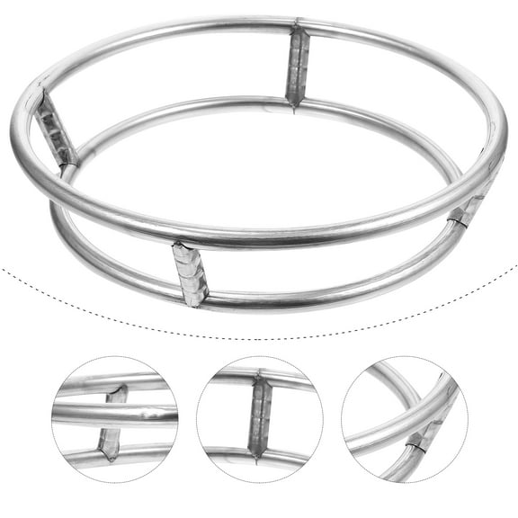 FONDOTIN 1Set Pot Ring For Cooking Silver Arc Shaped Bottom Cooling Households