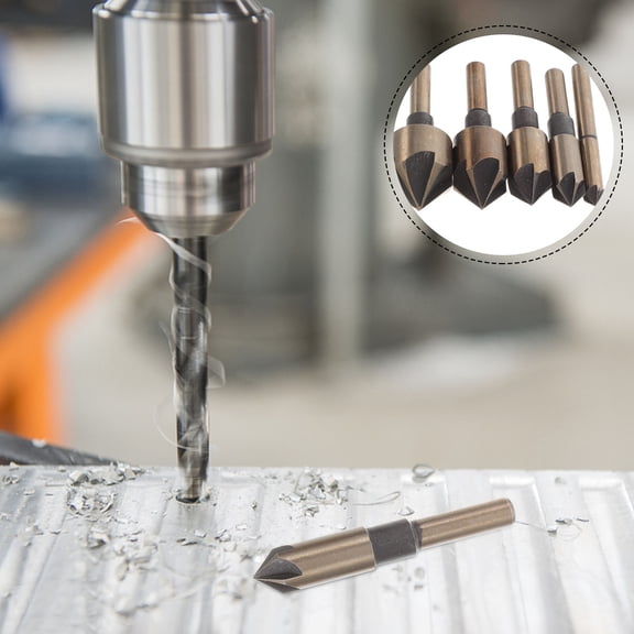 FONDOTIN 1Set Precision Ground Countersink Drill Bit Set for Woodworking and Metal Deburring
