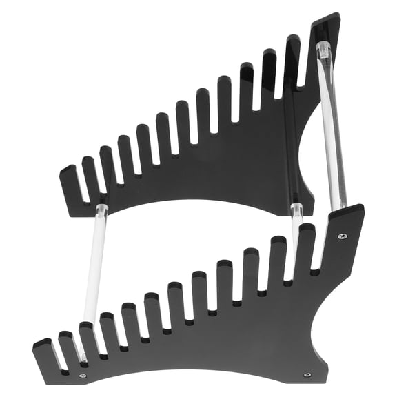 FONDOTIN 1Set Record Rack Multi-tiered Storage Black Acrylic Simple Room Hallway Use