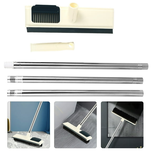 FONDOTIN 1Set Scrub Brush for Shower and Floors Plastic White 120X23X6 5CM