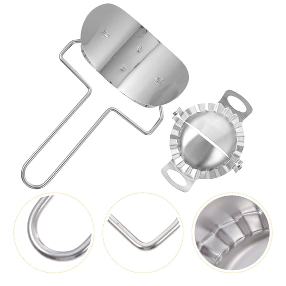 FONDOTIN Stainless Steel Dumpling Cutter and Wrapper Mold Set - Kitchen Tool for Easy and Quick Dumpling Making