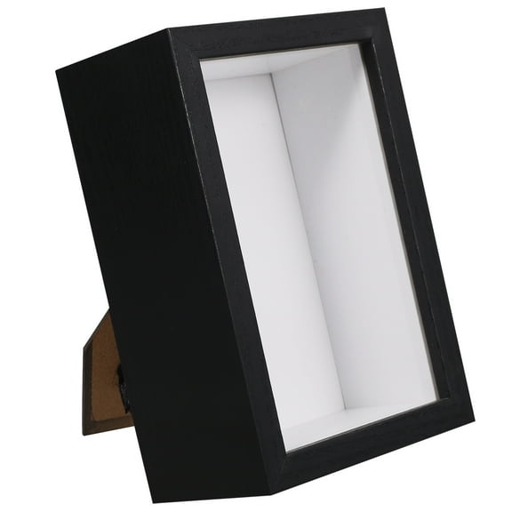 FONDOTIN Small Display Box Shadow Box Black Wood 1Pack For Keepsake Container In Office