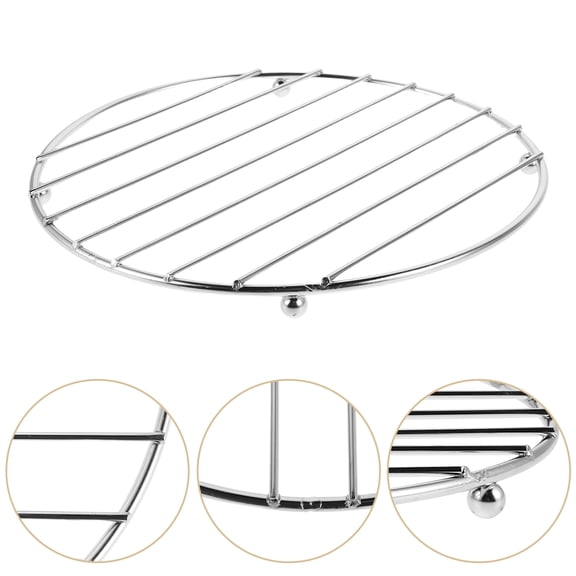FONDOTIN Round Cooking Rack Stainless Steel Trivet Iron Electroplating 1Pack