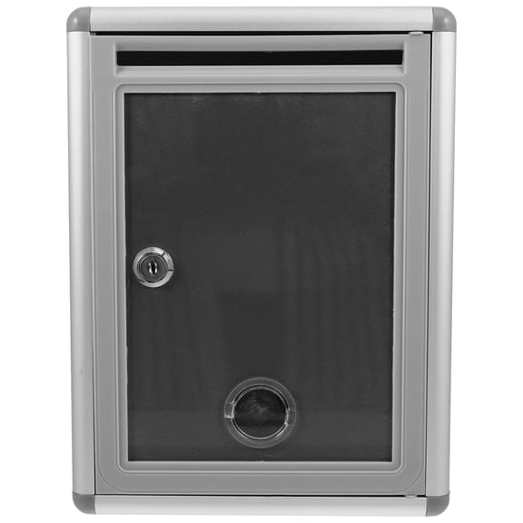 FONDOTIN 1Set Wall Mount Locking Mailbox Silver Plastic for Mail Collection 27x8.5in