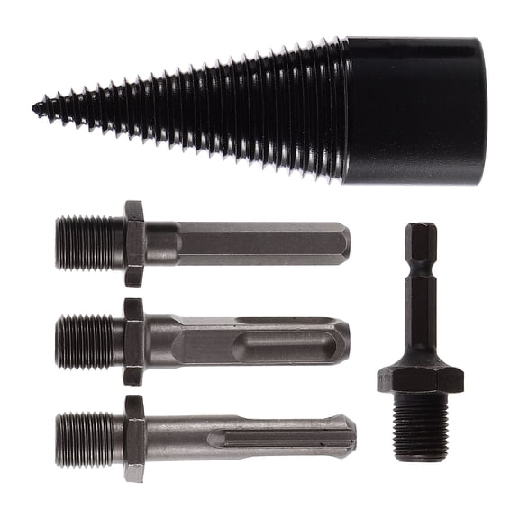 FONDOTIN 1Set Carbon Steel Wood Splitter Drill Bit Black for Home Woodworking Firewood Splitting