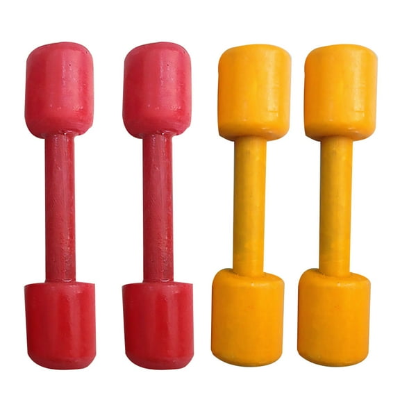 FONDOTIN 2 Pairs Kids Weight Lifting Set Home Use Gymnastics Grips Red and Yellow 11.8*1.6in