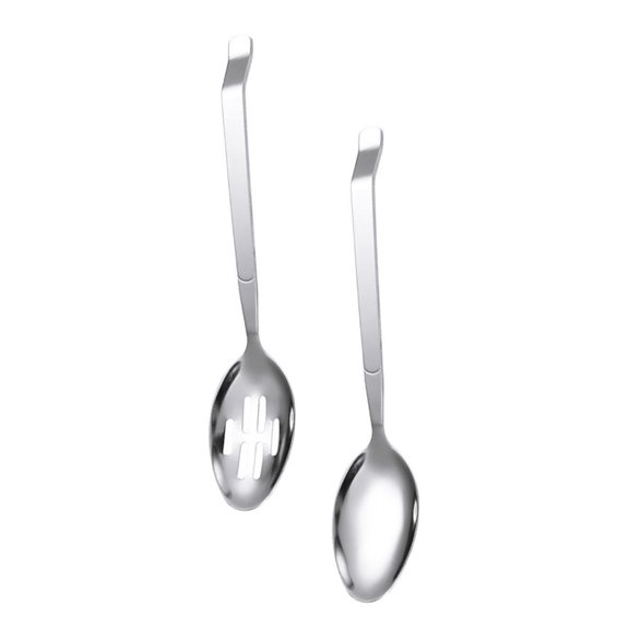 FONDOTIN 2 Pcs Stainless Steel Colander Spoon Practical Design For Adults