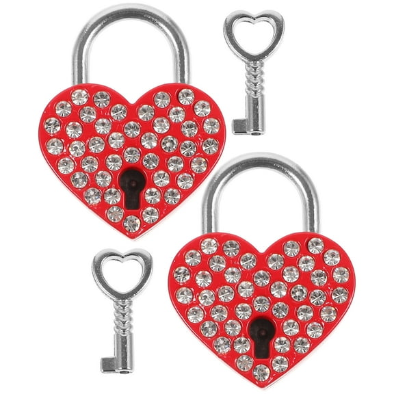 FONDOTIN 2 Sets Heart Locks With Key Alloy Small Padlocks For Couples