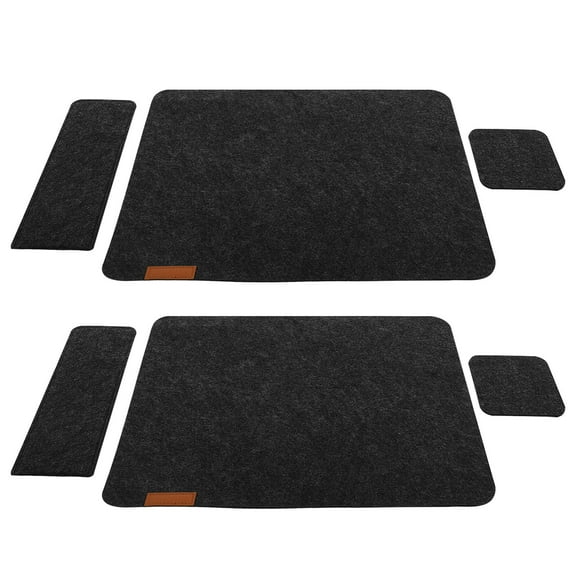 FONDOTIN 2 Sets Heat Resistant Placemats for Dining Table Felt Dark Grey