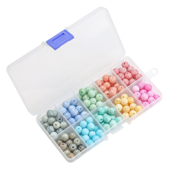 FONDOTIN 200Pcs Bracelet Beads Cracked Crystal Glass Beads Assorted Colors for Jewelry Making