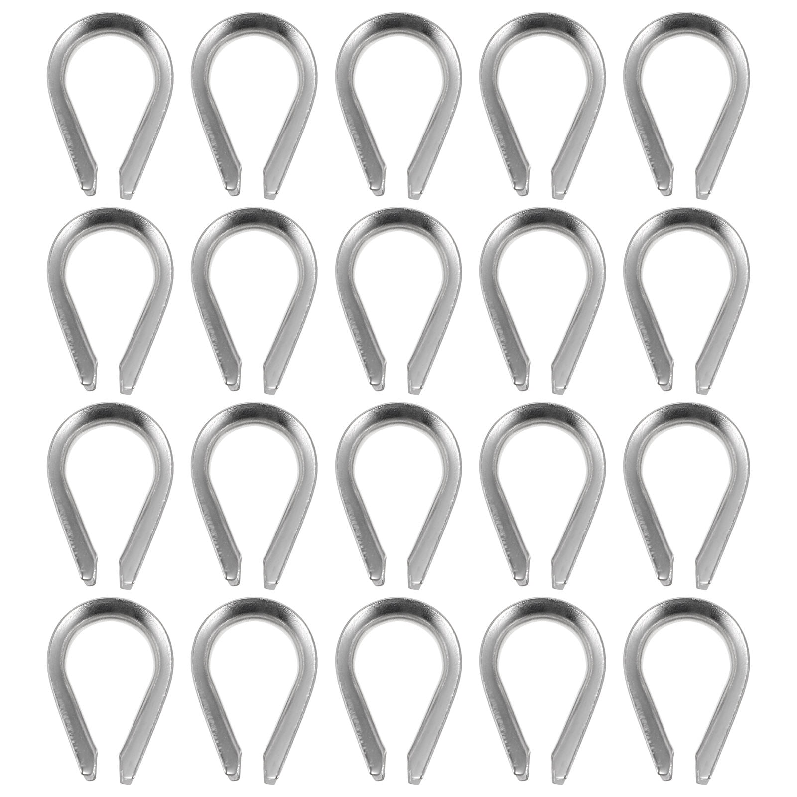 FONDOTIN 20Pack Heavy Duty Steel Wire Traction Rope Silver Wire Rope ...