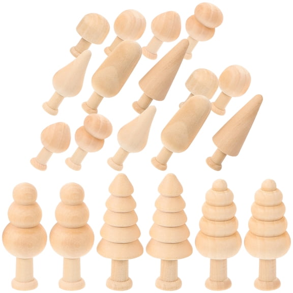 FONDOTIN Miniature Trees Crafting Beige 20Pcs 3x1x1in