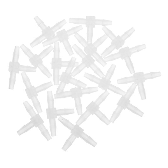 FONDOTIN 20Pcs Plastic Barb Tee Connectors Reducing Adapters Transparent Pipe Fitting for Industrial Use
