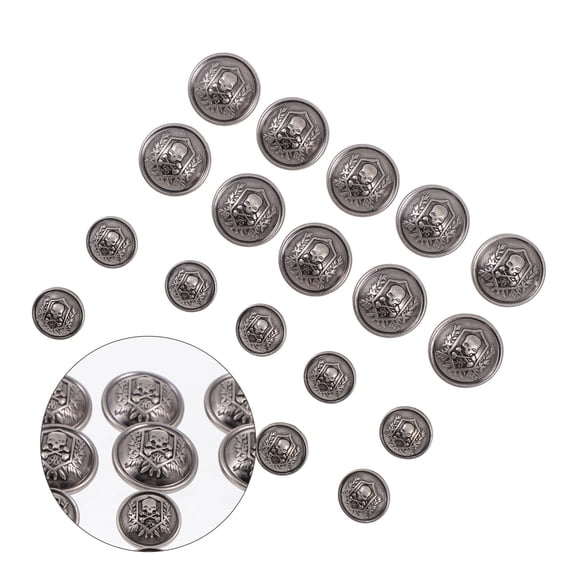 FONDOTIN 20Pcs Round Decorative Button in Grey for DIY and Sewing Projects