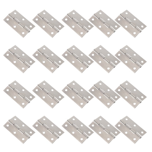 FONDOTIN 20Pcs Silver Furniture Hinges Rust Resistant Stainless Steel for Home