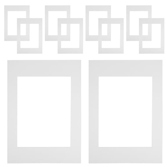 FONDOTIN 20-Piece White Picture Frame Mat Board, Acid-Free Photo Matting for Professional Display, Art Prints and Posters