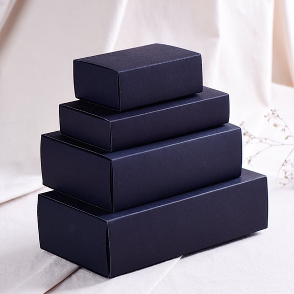 FONDOTIN 20-Piece Black Kraft Paper Drawer Boxes, Slide-Out Packaging Boxes for Handmade Soap, Crafts and Small Business Use