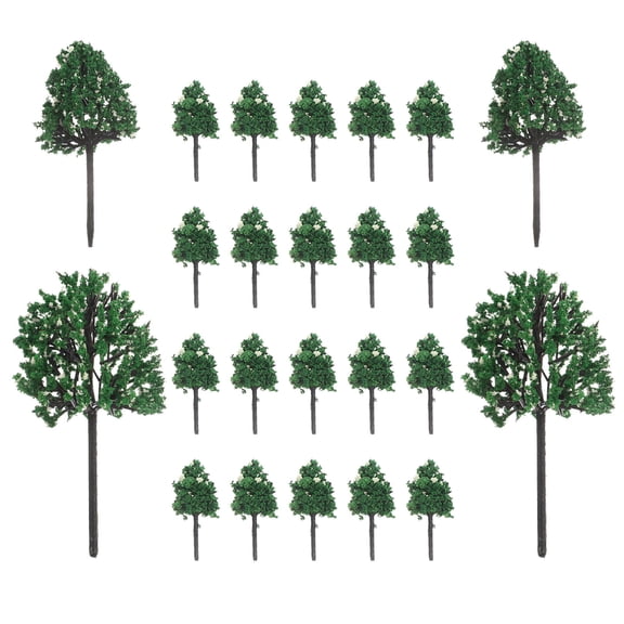 FONDOTIN 24-Piece Assorted Color Plastic Model Trees for Sand Table Landscape Decoration and Diorama Accessories