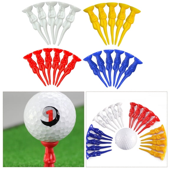 FONDOTIN 24Pcs Sturdy Plastic Golfs Pegs Assorted Color for Consistent Golf Swing and Distance