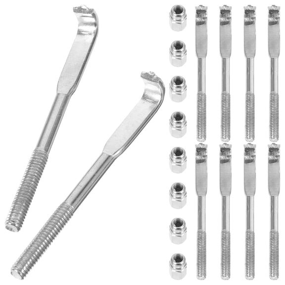 FONDOTIN 24Pcs Small Banjo Hook Nuts Metal Accessories Silver for Banjo Repair and Replacement